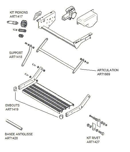 PIECES POUR MARCHEPIED 12V ALU OMNI-STEP AVANT 2010