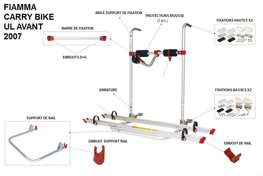 Pièces porte velo fiamma