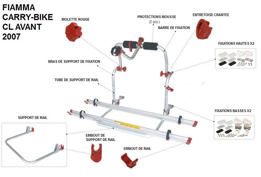 Pièces porte velo fiamma