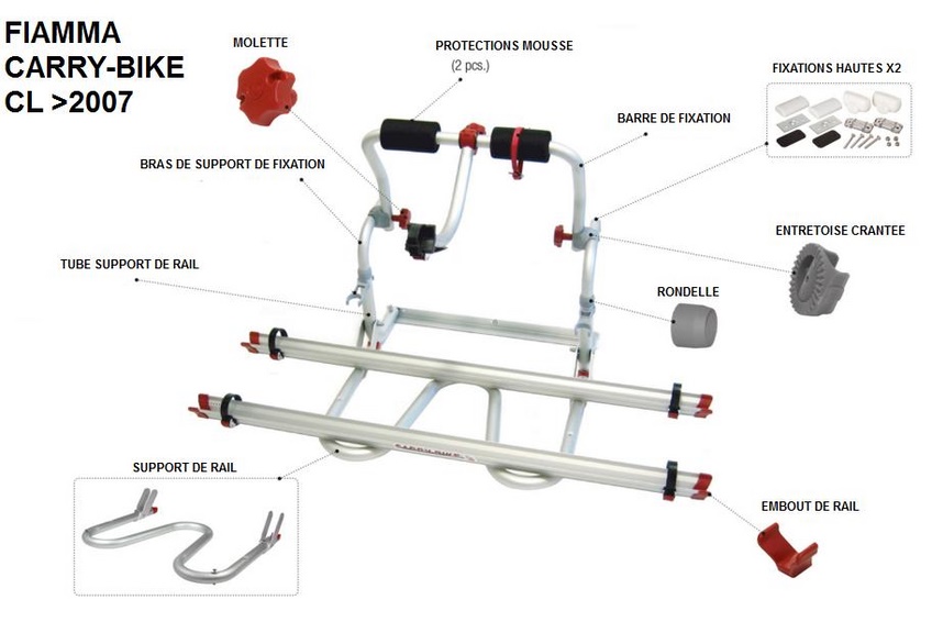 Pièces porte velo fiamma