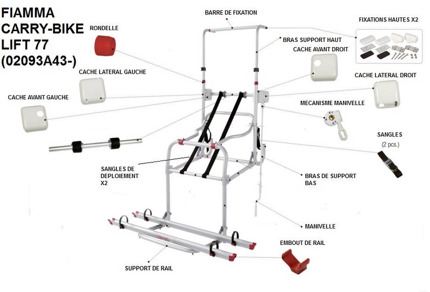 Pièces porte velo fiamma