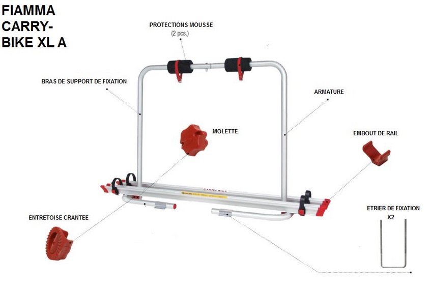 Pièces porte velo fiamma